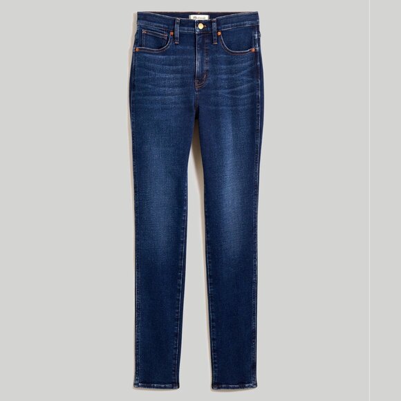 Madewell 10" High-Rise Waisted Skinny Dark Wash Rinse Jeans 00 - Picture 4 of 6